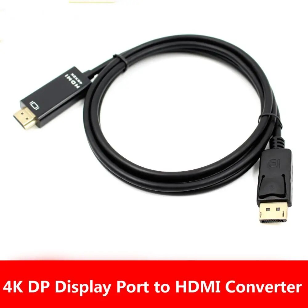 1.8M ÷ Ʈ Displayport Male DP to HDMI Male ̺  ȯ PC Ʈ HD , ÷ Ʈ